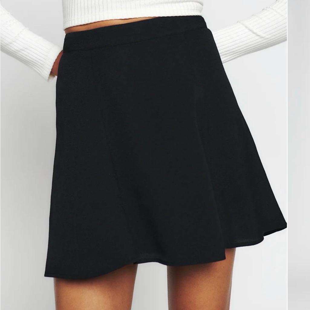 Reformation Black Flounce Skirt